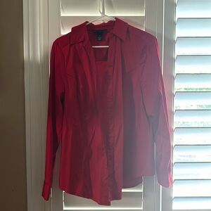 Lane Bryant red button down collared suit top